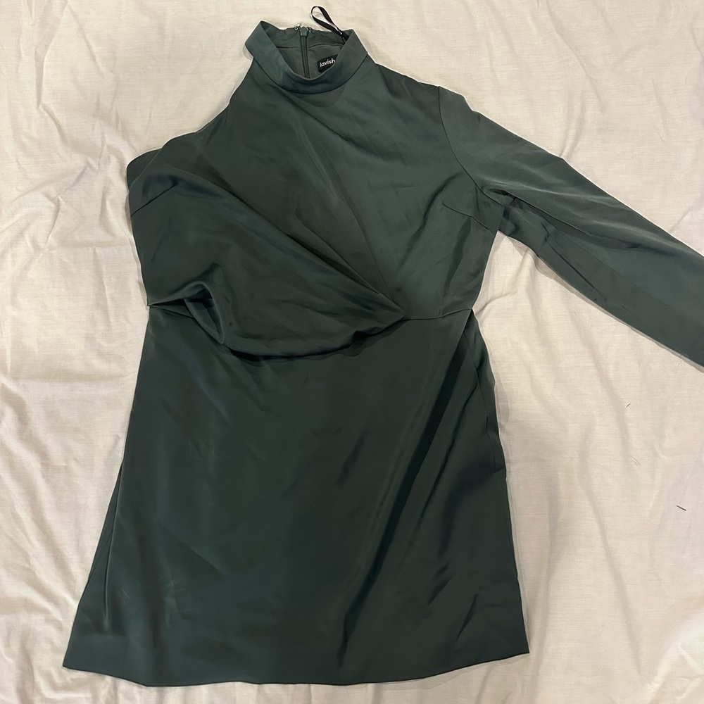 One shoulder high neck cocktail dress!!